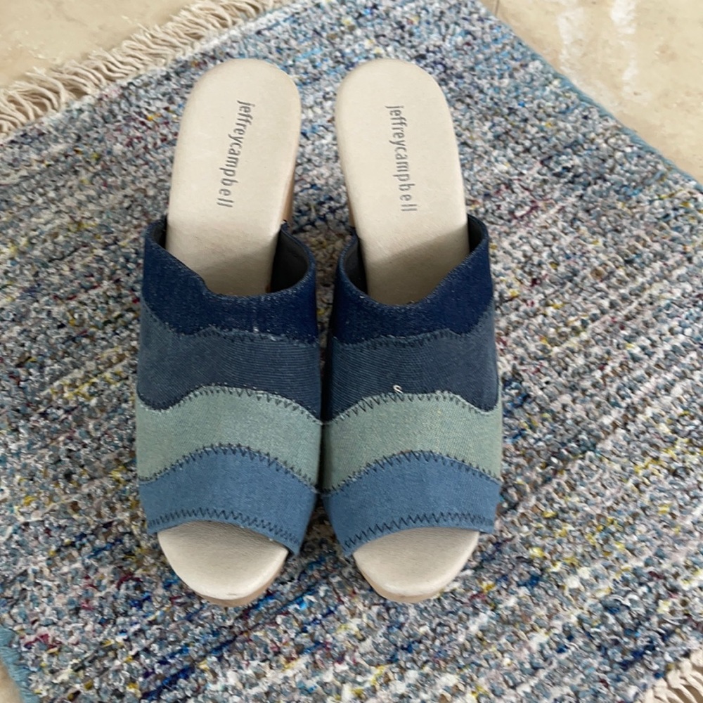 JefferyCampbell multi bluejean colored slides sz 9
